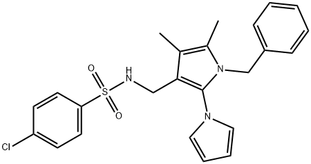 N-([1-BENZYL-4,5-DIMETHYL-2-(1H-PYROL-1-YL)-1H-PYROL-3-YL]METHYL)-4-CHLOROBENZENE SULPHONAMIDE Struktur