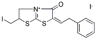 6-(IODOMETHYL)-3-OXO-2-(2-PHENYLETHYLIDENE)-2,3,5,6-TETRAHYDRO[1,3]THIAZOLO[2,3-B][1,3]THIAZOL-4-IUM IODIDE Struktur