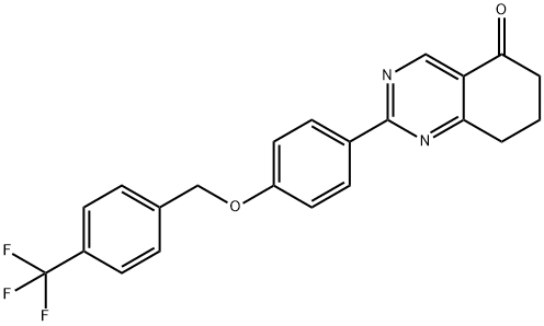 2-(4-([4-(TRIFLUOROMETHYL)BENZYL]OXY)PHENYL)-7,8-DIHYDRO-5(6H)-QUINAZOLINONE Struktur