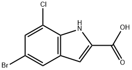 5-BROMO-7-CHLORO-1H-INDOLE-2-CARBOXYLIC ACID Struktur