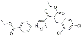 ETHYL 4-(4-[2-(2,4-DICHLOROBENZYL)-3-ETHOXY-3-OXOPROPANOYL]-1H-1,2,3-TRIAZOL-1-YL)BENZENECARBOXYLATE Struktur