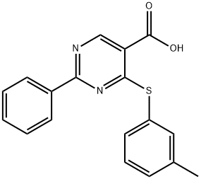 4-[(3-METHYLPHENYL)SULFANYL]-2-PHENYL-5-PYRIMIDINECARBOXYLIC ACID Struktur