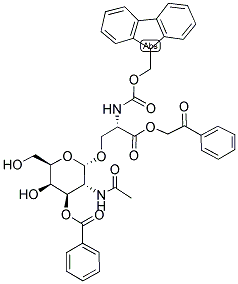 3-O-BENZOYL-N-ACETYL-A-D-GALACTOSAMINYL-1-O-N-(FMOC)SERINE PHENACYL ESTER Struktur