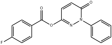 6-OXO-1-PHENYL-1,6-DIHYDRO-3-PYRIDAZINYL 4-FLUOROBENZENECARBOXYLATE Struktur