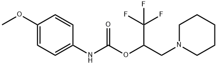 2,2,2-TRIFLUORO-1-(PIPERIDINOMETHYL)ETHYL N-(4-METHOXYPHENYL)CARBAMATE Struktur