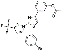 3-{2-[5-(4-BROMOPHENYL)-3-(TRIFLUOROMETHYL)-1H-PYRAZOL-1-YL]-1,3-THIAZOL-4-YL}PHENYL ACETATE Struktur