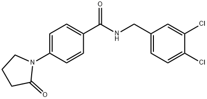 N-(3,4-DICHLOROBENZYL)-4-(2-OXO-1-PYRROLIDINYL)BENZENECARBOXAMIDE Struktur