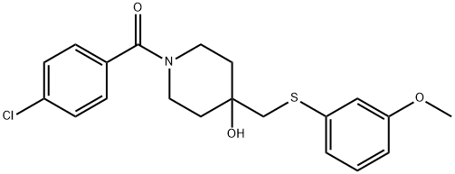 (4-CHLOROPHENYL)(4-HYDROXY-4-([(3-METHOXYPHENYL)SULFANYL]METHYL)PIPERIDINO)METHANONE Struktur