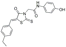 2-[(5Z)-5-(4-ETHYLBENZYLIDENE)-4-OXO-2-THIOXO-1,3-THIAZOLIDIN-3-YL]-N-(4-HYDROXYPHENYL)ACETAMIDE Struktur