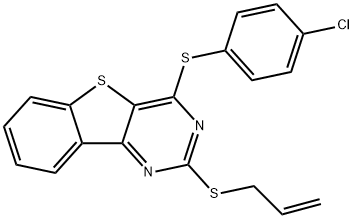 2-(ALLYLSULFANYL)-4-[(4-CHLOROPHENYL)SULFANYL][1]BENZOTHIENO[3,2-D]PYRIMIDINE Struktur