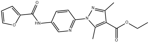 ETHYL 1-(5-[(2-FURYLCARBONYL)AMINO]-2-PYRIDINYL)-3,5-DIMETHYL-1H-PYRAZOLE-4-CARBOXYLATE Struktur