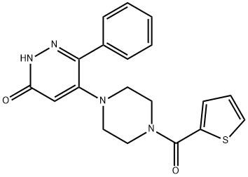 6-PHENYL-5-[4-(2-THIENYLCARBONYL)PIPERAZINO]-3(2H)-PYRIDAZINONE Struktur