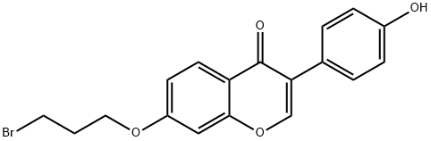 7-O-(3-BROMOPROPYL)-3-(4-HYDROXYPHENYL)-4H-1-BENZOPYRAN-4-ONE Struktur