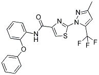 2-[3-METHYL-5-(TRIFLUOROMETHYL)-1H-PYRAZOL-1-YL]-N-(2-PHENOXYPHENYL)-1,3-THIAZOLE-4-CARBOXAMIDE Struktur