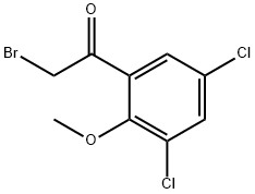 2-BROMO-1-(3,5-DICHLORO-2-METHOXYPHENYL)ETHANONE Struktur