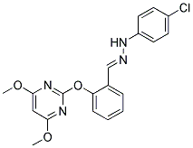 1,2-DIAZA-3-[2-[(4,6-DIMETHOXYPYRIMIDIN-2-YL)OXY]PHENYL]-1-(4-CHLOROPHENYL)PROP-2-ENE Struktur