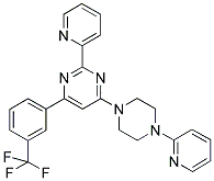 2-PYRIDIN-2-YL-4-(4-PYRIDIN-2-YL-PIPERAZIN-1-YL)-6-(3-TRIFLUOROMETHYL-PHENYL)-PYRIMIDINE Struktur