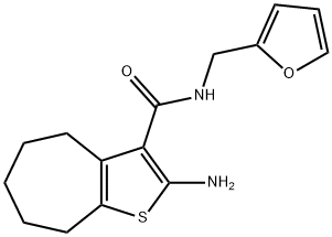 2-AMINO-N-(2-FURYLMETHYL)-5,6,7,8-TETRAHYDRO-4H-CYCLOHEPTA[B]THIOPHENE-3-CARBOXAMIDE Struktur