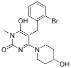 5-(2-BROMOBENZYL)-6-HYDROXY-4-(4-HYDROXYPIPERIDIN-1-YL)-1-METHYLPYRIMIDIN-2(1H)-ONE Struktur