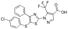 1-(5-[(4-CHLOROPHENYL)SULFANYL]-4-PHENYL-1,3-THIAZOL-2-YL)-5-(TRIFLUOROMETHYL)-1H-PYRAZOLE-4-CARBOXYLIC ACID Struktur