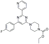 4-[6-(4-FLUORO-PHENYL)-2-PYRIDIN-3-YL-PYRIMIDIN-4-YL]-PIPERAZINE-1-CARBOXYLIC ACID ETHYL ESTER Struktur