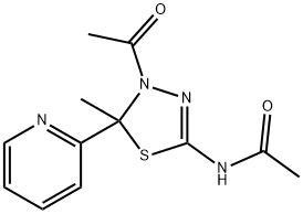 N-(4-ACETYL-5-METHYL-5-PYRIDIN-2-YL-4,5-DIHYDRO-1,3,4-THIADIAZOL-2-YL)ACETAMIDE Struktur