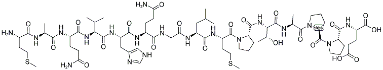 H-MET-ALA-GLN-VAL-HIS-GLN-GLY-LEU-MET-PRO-THR-ALA-PRO-PRO-GLU-OH Struktur