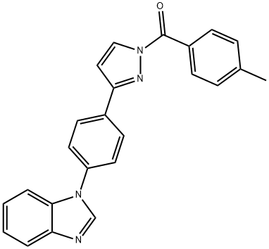 (3-[4-(1H-1,3-BENZIMIDAZOL-1-YL)PHENYL]-1H-PYRAZOL-1-YL)(4-METHYLPHENYL)METHANONE Struktur