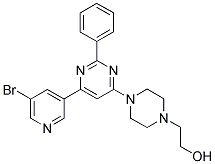 2-(4-[6-(5-BROMOPYRIDIN-3-YL)-2-PHENYLPYRIMIDIN-4-YL]PIPERAZIN-1-YL)ETHANOL Struktur