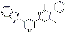 [6-(5-BENZO[B]THIOPHEN-2-YL-PYRIDIN-3-YL)-2-METHYL-PYRIMIDIN-4-YL]-BENZYL-METHYL-AMINE Struktur