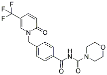 1-[4-[2-AZA-1,3-DIOXO-3-(MORPHOLIN-4-YL)PROP-1-YL]BENZYL]-5-(TRIFLUOROMETHYL)-2-PYRIDONE Struktur