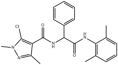 5-CHLORO-N-[2-(2,6-DIMETHYLANILINO)-2-OXO-1-PHENYLETHYL]-1,3-DIMETHYL-1H-PYRAZOLE-4-CARBOXAMIDE Struktur