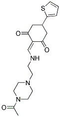 2-((2-(4-ACETYLPIPERAZIN-1-YL)ETHYLAMINO)METHYLENE)-5-(THIOPHEN-2-YL)CYCLOHEXANE-1,3-DIONE Struktur