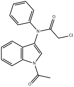 N-(1-ACETYL-1H-INDOL-3-YL)-2-CHLORO-N-PHENYLACETAMIDE Struktur