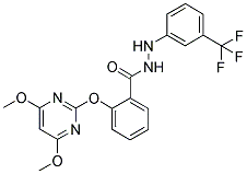 2-[(4,6-DIMETHOXYPYRIMIDIN-2-YL)OXY]BENZOIC ACID, 2-[3-(TRIFLUOROMETHYL)PHENYL]HYDRAZIDE Struktur