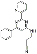 3-[(6-PHENYL-2-PYRIDIN-2-YLPYRIMIDIN-4-YL)AMINO]PROPANENITRILE Struktur