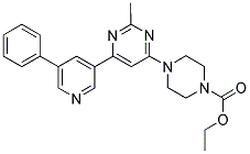 4-[2-METHYL-6-(5-PHENYL-PYRIDIN-3-YL)-PYRIMIDIN-4-YL]-PIPERAZINE-1-CARBOXYLIC ACID ETHYL ESTER Struktur