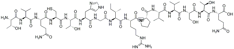 H-THR-VAL-GLN-CYS-THR-HIS-GLY-ILE-ARG-PRO-VAL-VAL-SER-THR-GLN-OH Struktur