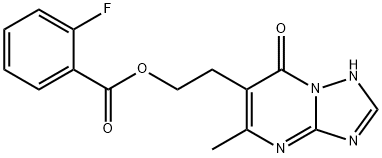 2-(5-METHYL-7-OXO-4,7-DIHYDRO[1,2,4]TRIAZOLO[1,5-A]PYRIMIDIN-6-YL)ETHYL 2-FLUOROBENZENECARBOXYLATE Struktur