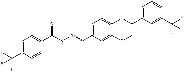 N'-[(E)-(3-METHOXY-4-([3-(TRIFLUOROMETHYL)BENZYL]OXY)PHENYL)METHYLIDENE]-4-(TRIFLUOROMETHYL)BENZENECARBOHYDRAZIDE Struktur