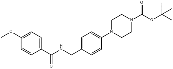 TERT-BUTYL 4-(4-([(4-METHOXYBENZOYL)AMINO]METHYL)PHENYL)TETRAHYDRO-1(2H)-PYRAZINECARBOXYLATE Struktur