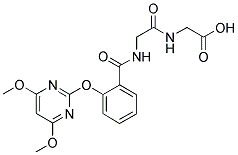 [[2-[(4,6-DIMETHOXYPYRIMIDIN-2-YL)OXY]BENZAMIDO]ACETAMIDO]ACETIC ACID Struktur