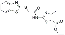 ETHYL 2-([(1,3-BENZOTHIAZOL-2-YLTHIO)ACETYL]AMINO)-4-METHYL-1,3-THIAZOLE-5-CARBOXYLATE Struktur