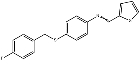 4-[(4-FLUOROBENZYL)SULFANYL]-N-(2-THIENYLMETHYLENE)ANILINE Struktur