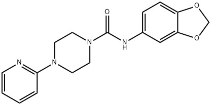 N-(1,3-BENZODIOXOL-5-YL)-4-(2-PYRIDINYL)TETRAHYDRO-1(2H)-PYRAZINECARBOXAMIDE Struktur