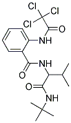 N-{1-[(TERT-BUTYLAMINO)CARBONYL]-2-METHYLPROPYL}-2-[(2,2,2-TRICHLOROACETYL)AMINO]BENZAMIDE Struktur