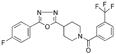 4-[5-(4-FLUOROPHENYL)-1,3,4-OXADIAZOL-2-YL]-1-(3-(TRIFLUOROMETHYL)BENZOYL)PIPERIDINE Struktur