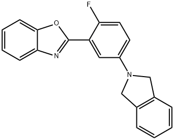 2-[5-(1,3-DIHYDRO-2H-ISOINDOL-2-YL)-2-FLUOROPHENYL]-1,3-BENZOXAZOLE Struktur