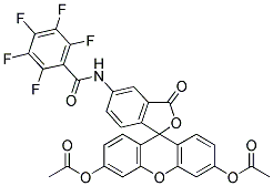 5-(PENTAFLUOROBENZOYLAMINO)FLUORESCEIN DIACETATE Struktur