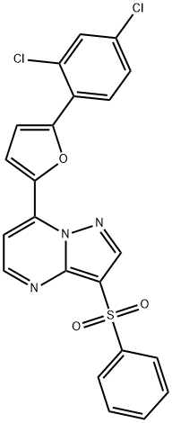 7-[5-(2,4-DICHLOROPHENYL)-2-FURYL]-3-(PHENYLSULFONYL)PYRAZOLO[1,5-A]PYRIMIDINE Struktur